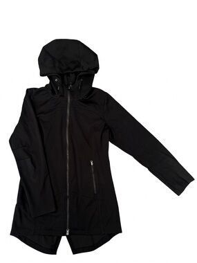 EUC Women’s Black Silhouette Long Lightweight Spring Fall Jacket Size Small